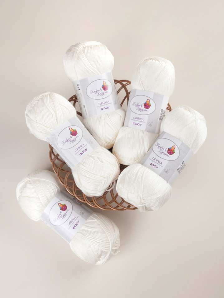 Пряжа "Флоу" (02 - Ванильное облако)