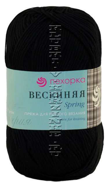 Пряжа Пехорка "Весенняя" - (02 - Черный)
