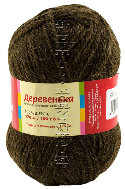 Троицкая пряжа «Деревенька» - (3656 - Темно-коричневый)