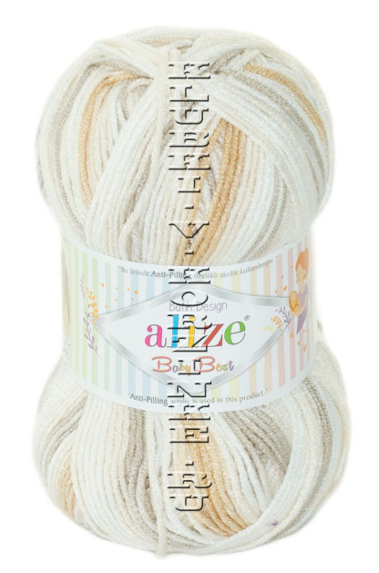 Пряжа Baby Best Batik Alize - (7541 - Беж, белый, капучино)