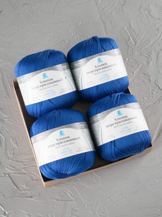 Пряжа Камтекс «Хлопок Мерсеризованный» - (019 - Василек)