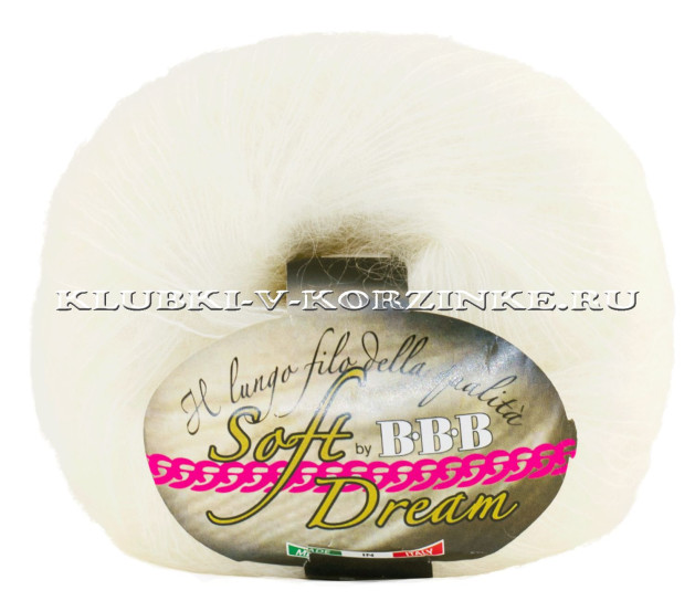 Пряжа Soft Dream Lame BBB - (2 - Молочный с серебром)