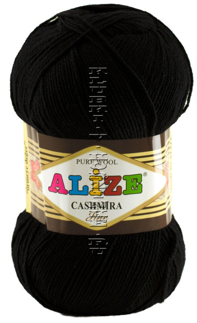 Пряжа Cashmira Fine Alize - (60 - Черный)
