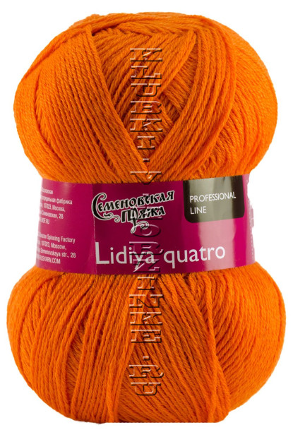 Пряжа Семеновская «Лидия ПШ кватро» - (1676 - Яркий абрикос)