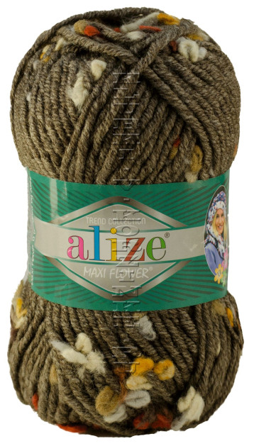 Пряжа Flower Alize - (5166 - Св.коричневый меланж)