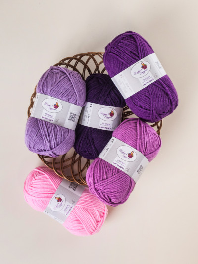 Пряжа «Милашка» набор «Фиалковый сад»