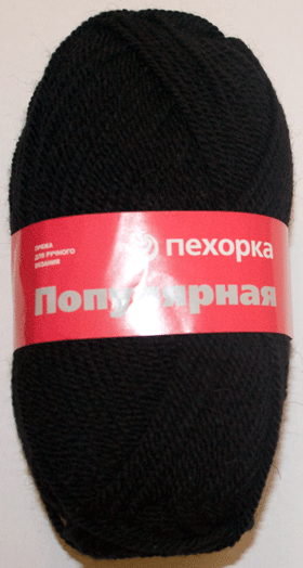 Пряжа Пехорка "Популярная" - (02 - Черный)