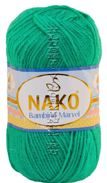 Пряжа NAKO "Bambino Marvel" - (9023 - Зеленая бирюза)