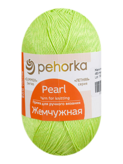 Пряжа Пехорка «Жемчужная» - (483 - Незрелый лимон)