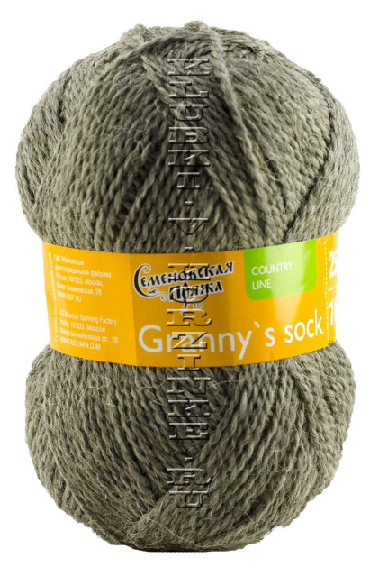 Пряжа Семеновская «Бабушкин носок ЧШ» - (380 - Серый меланж)