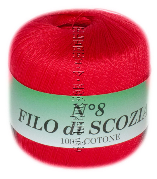 Пряжа Filo di Scozia №8 - (18 - Ярко-красный)