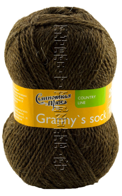 Пряжа Семеновская «Бабушкин носок ЧШ» - (4606 - Т.коричневый меланж)