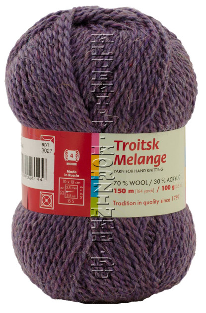Пряжа Троицкая «Меланж из Троицка» - (3027 - Сирень меланж)