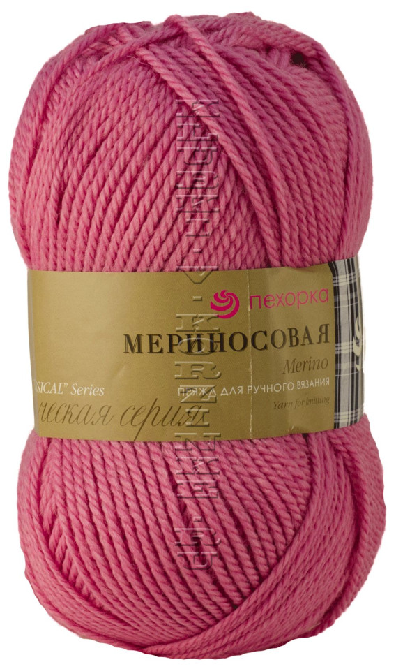 Пряжа Пехорка «Мериносовая» - (49 - Фуксия)