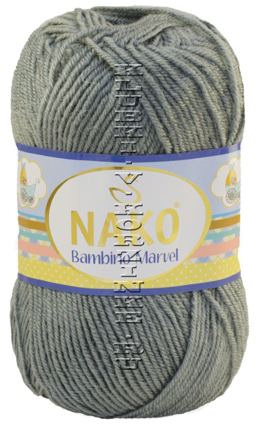 Пряжа NAKO "Bambino Marvel" - (9028 - Серый)