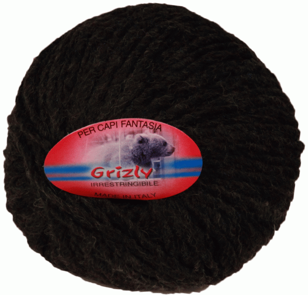 Пряжа итальянская "Grizly"  (5 - Черный с проседью)
