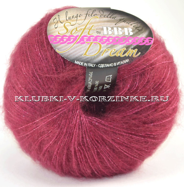 Пряжа Soft Dream Lame BBB - (4 - Винный)