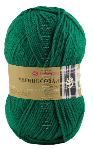 Пряжа Пехорка «Мериносовая» - (511 - Зеленка)