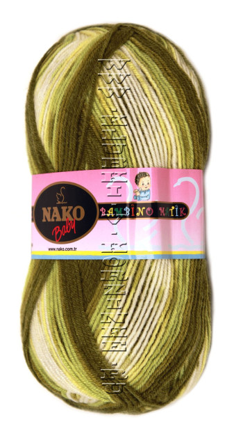 Пряжа NAKO "BAMBINO MATIC" - (9072 - Оливковый)