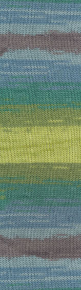 Пряжа LANAGOLD BATIK Alize - (4444 - Зеленый, синий, коричневый, салатовый)