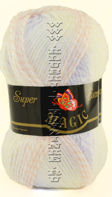 Пряжа MAGIC "Super Excellence" - (4206 - Персиковый, голубой меланж)