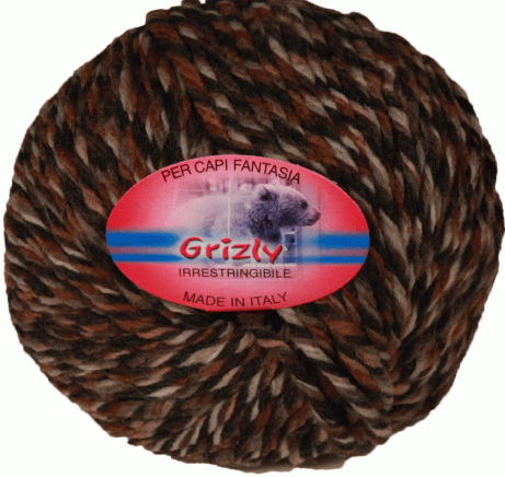 Пряжа итальянская "Grizly"  (8 - Т.серый, серый, песочный)