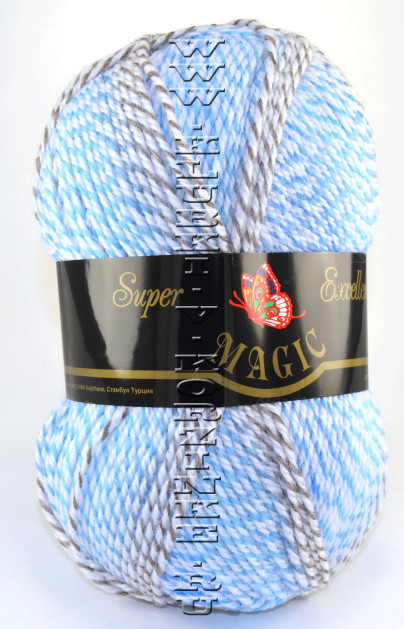 Пряжа MAGIC "Super Excellence" - (4210 - Серо-бежево-голубой)
