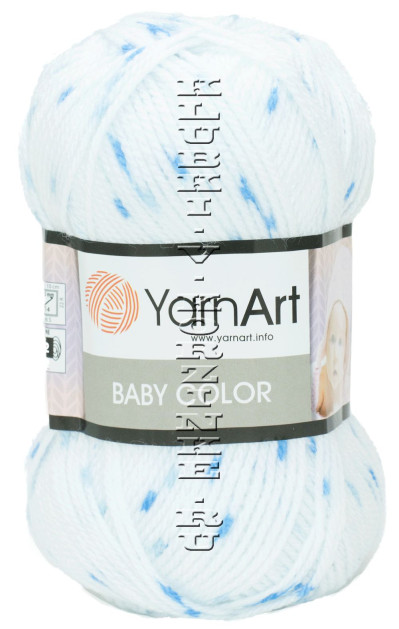 Пряжа YarnArt &quot;BABY COLOR&quot; - (5134 - Белый с голубым)