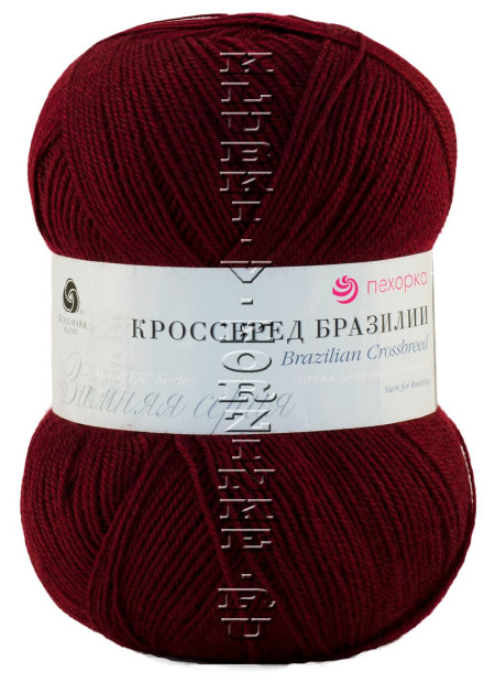 Пряжа Пехорка "Кроссбред Бразилии" - (323 - Т.бордо)