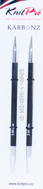 Спицы KnitPro Karbonz съемные карбоновые №5; 2 шт. (арт.41307)