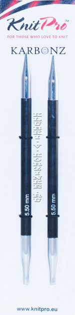 Спицы KnitPro Karbonz съемные карбоновые №5,5; 2 шт. (арт.41308)