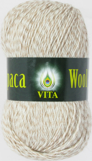 Пряжа VITA «ALPACA WOOL» - (2987 - Светло-бежевый меланж)
