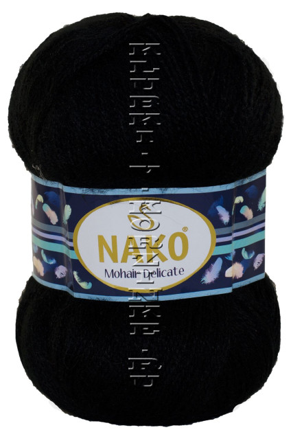 Пряжа Mohair Delicate Nako - (6130 - Черный)