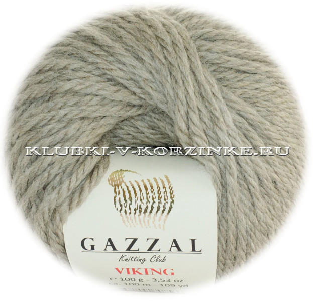 Пряжа GAZZAL Viking - (4004 - Серо - бежевый)
