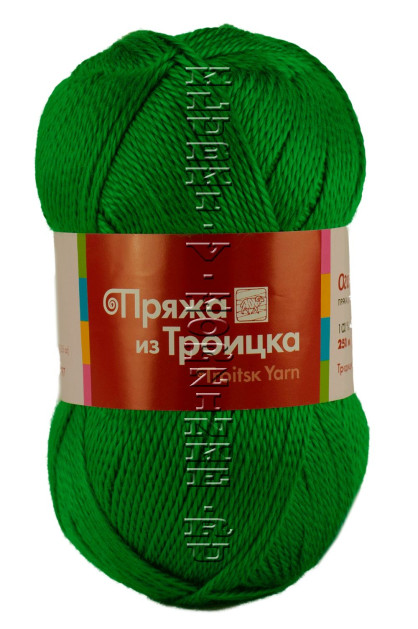 Пряжа Троицкая «Огонек» - (723 - Яркая зелень)
