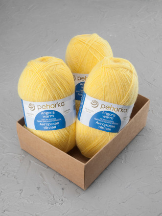 Пряжа Пехорка «Ангорская теплая» - (75 - Жёлтая роза)