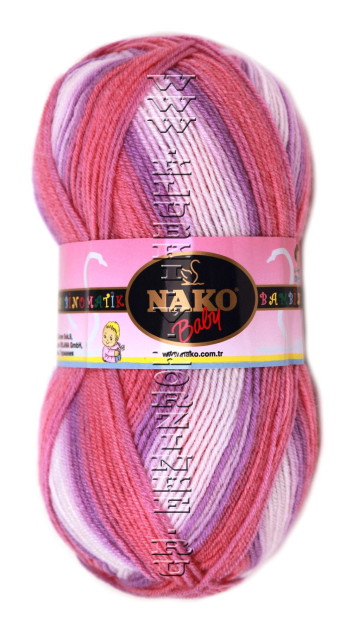 Пряжа NAKO "BAMBINO MATIC" - (9076 - Бело-розовый)