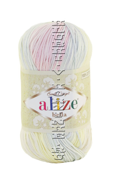 Пряжа BELLA BATIK Alize - (6785 - Жёлтый, голубой, розовый)