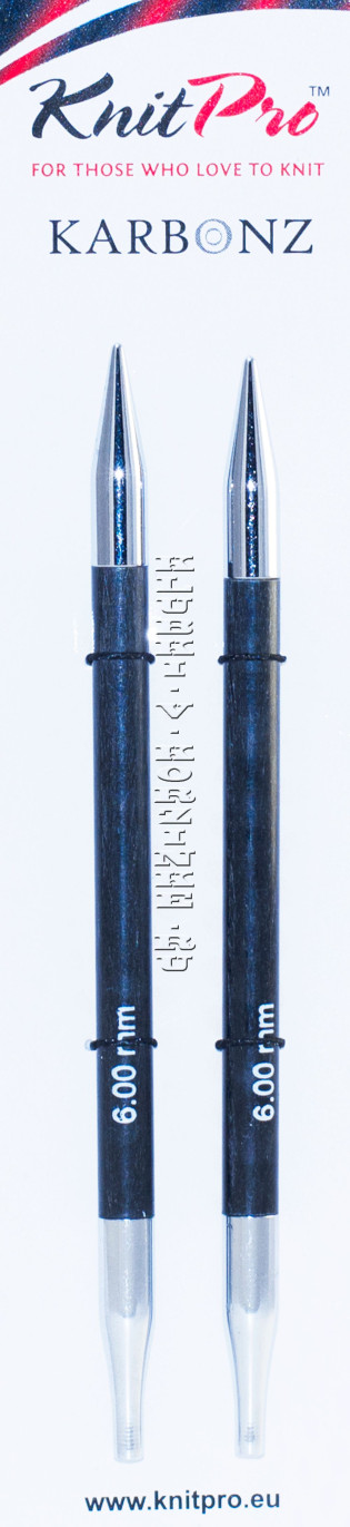 Спицы KnitPro Karbonz съемные карбоновые №6; 2 шт. (арт.41309)