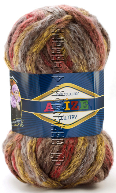 Пряжа Country Alize - (5038 - Желтый, бордовый, коричневый)