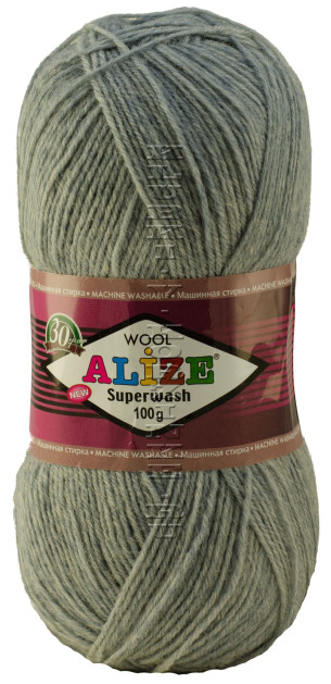 Пряжа SUPERWASH Alize - (221 - Серо-синий меланж)
