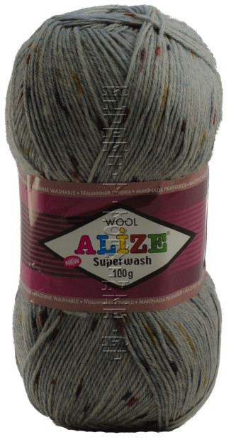 Пряжа SUPERWASH Alize - (цвет 5744 - Серый, коричневый)