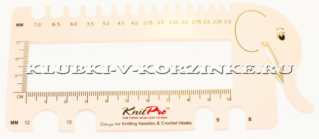 Линейка для определения размеров спиц «Слон», KnitPro - розовый