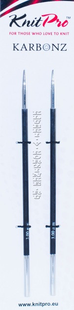 Спицы KnitPro Karbonz съемные карбоновые №3; 2 шт. (арт.41301)
