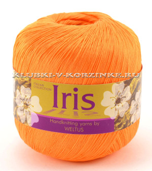 Пряжа Iris (Ирис) - (15 - Желто-оранжевый) 50 г / 450 м100% мерсеризованный хлопок