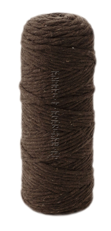 Шпагат крученый хлопковый 4 мм 100 м - (2115 - Коричневый)