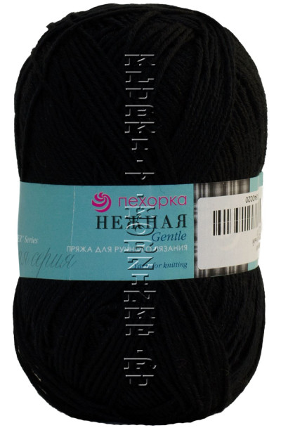 Пряжа Пехорка «Нежная» - (02 - Черный)