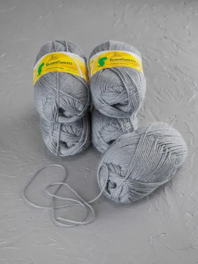 Пряжа Камтекс «Бамбино» - (168 - Светло-серый)