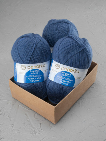 Пряжа Пехорка «Ангорская теплая» - (256 - Светлая джинса)