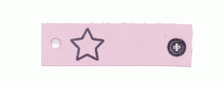 Кожаная бирка «Звездочка» с кнопкой (Розовая)
